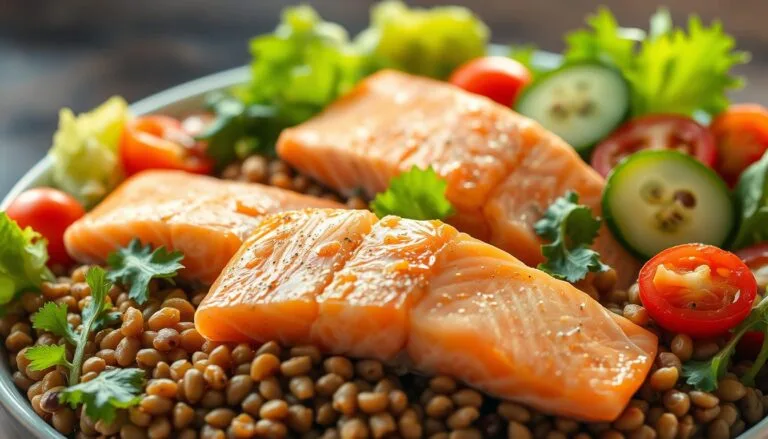 salades lentilles saumon