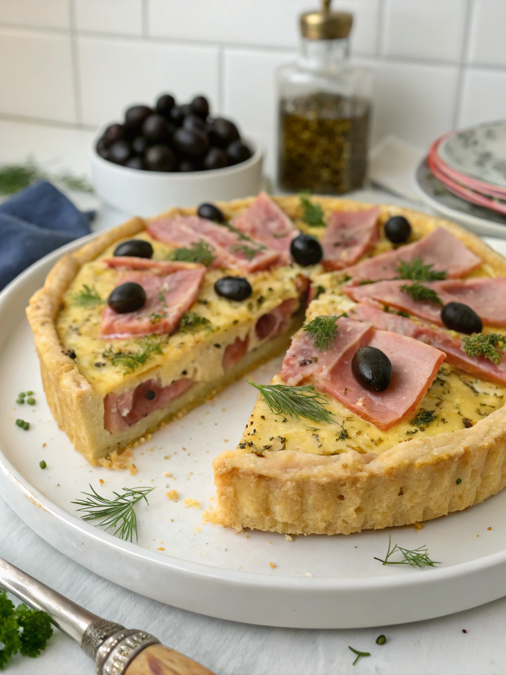 Cake salé aux olives et jambon