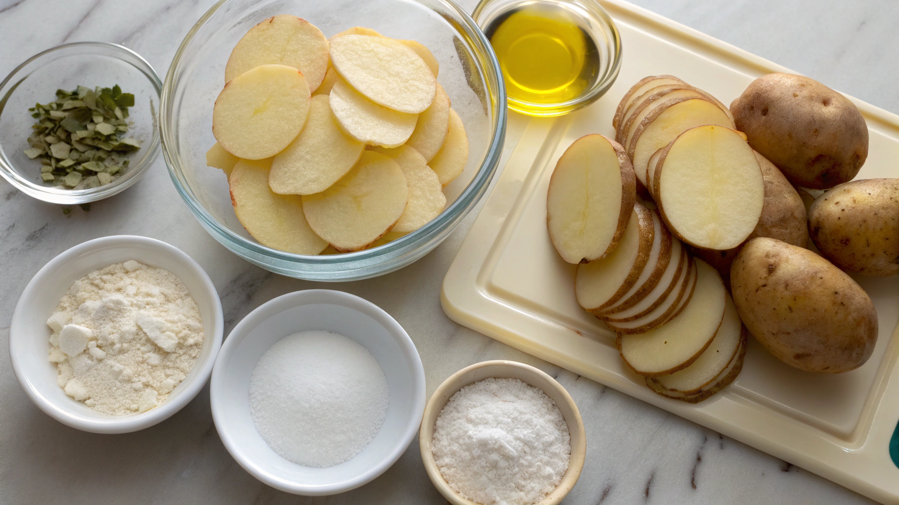 Ingrédients pour galettes de pommes de terre croustillantes