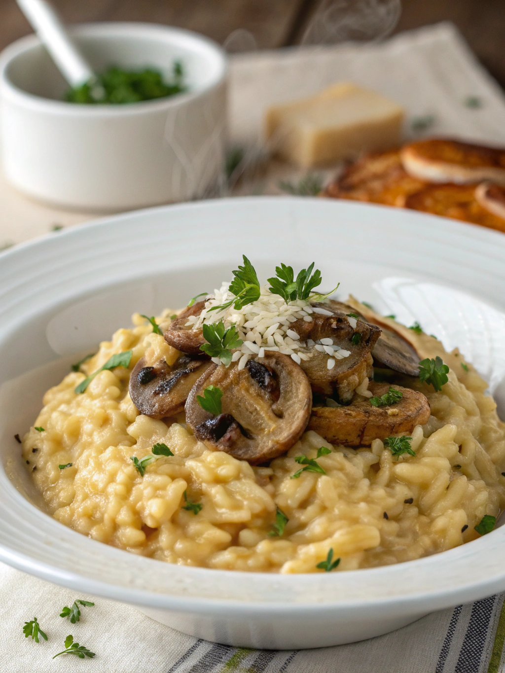 Risotto aux champignons crémeux