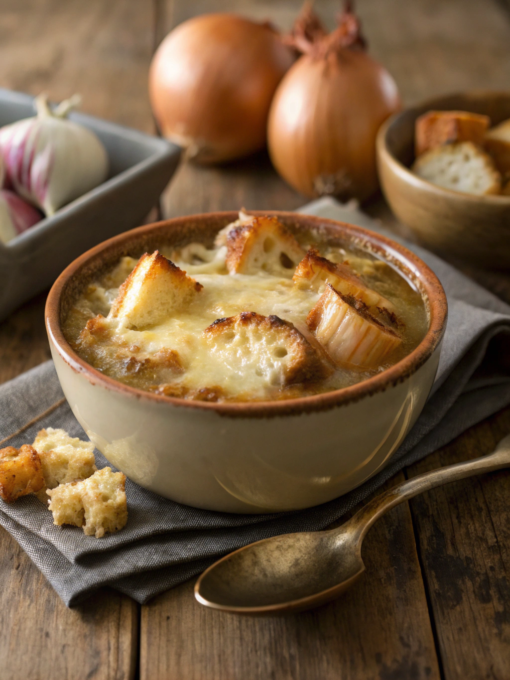 Soupe à l’oignon gratinée