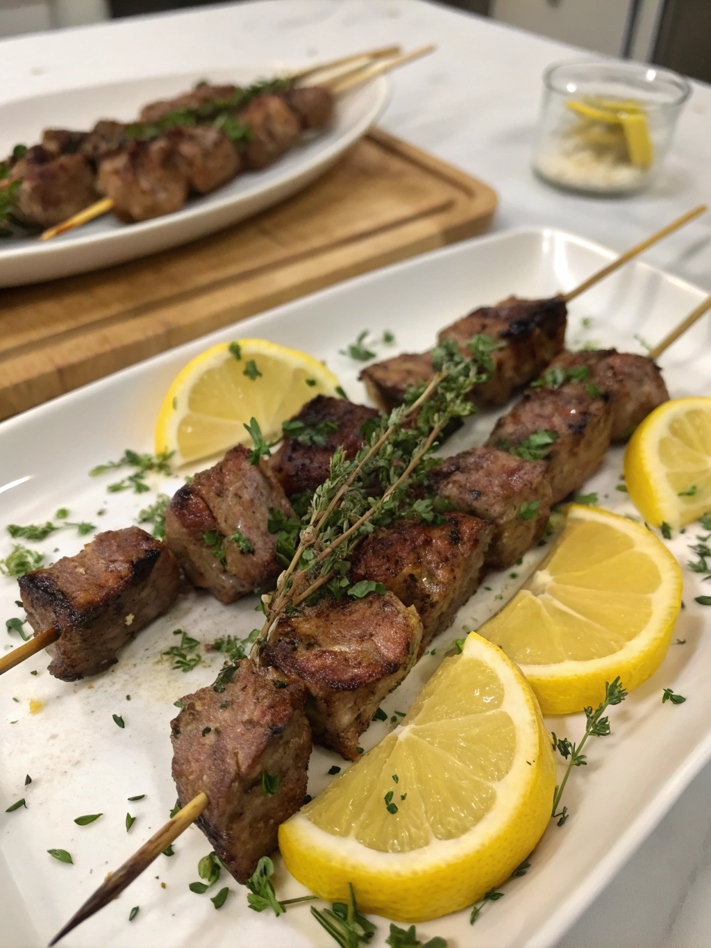 Brochettes d’agneau thym-citron