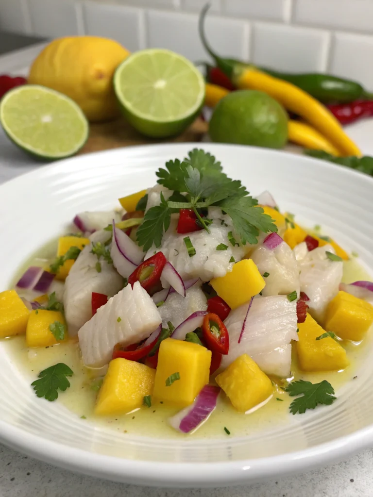 Ceviche de daurade à la mangue
