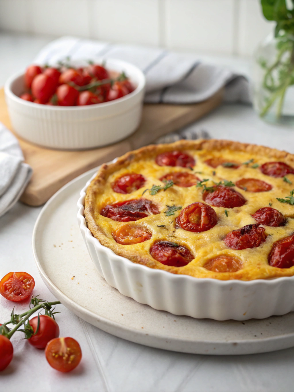 Clafoutis salé aux tomates cerises