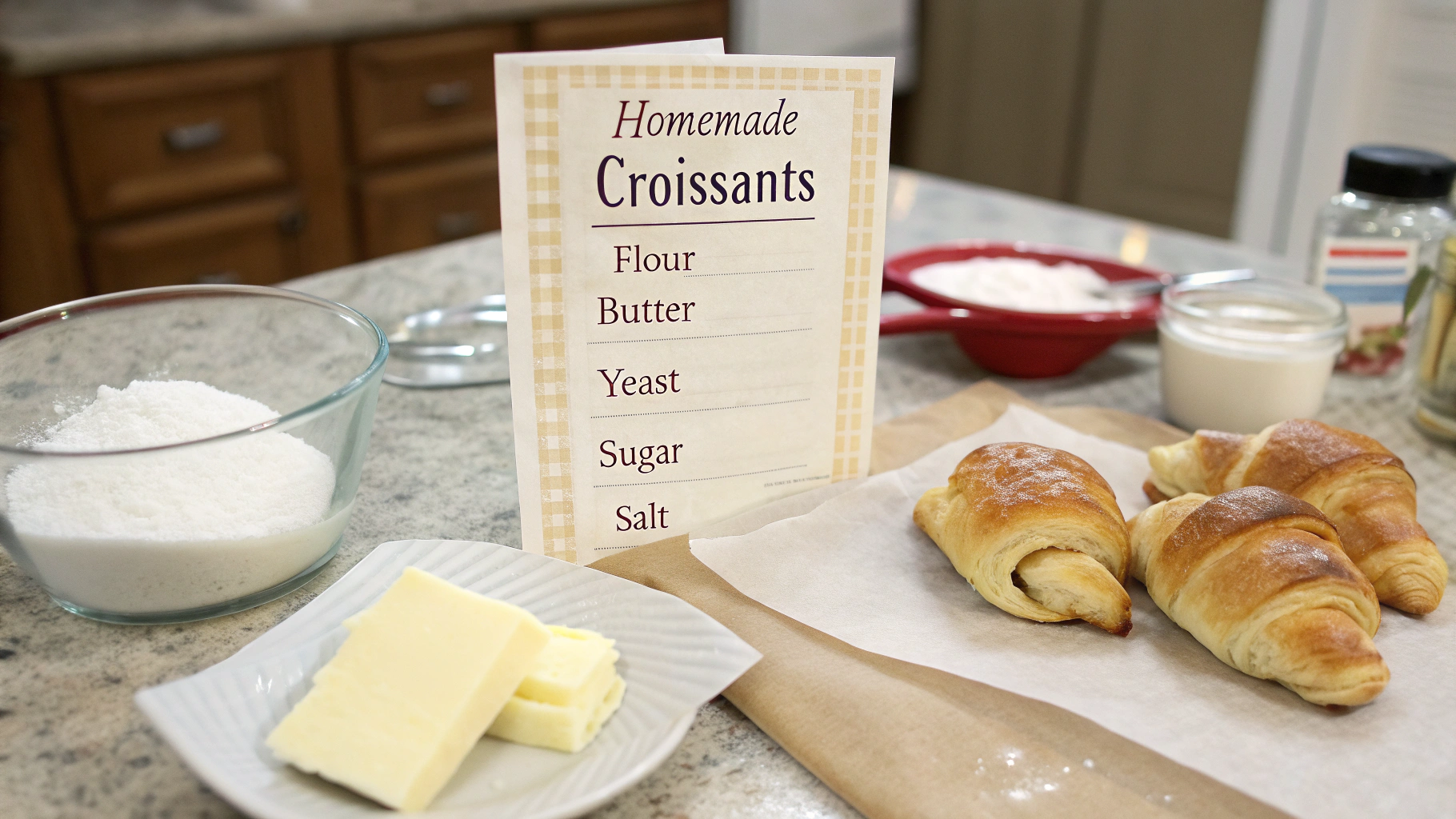 Ingrédients pour croissants maison