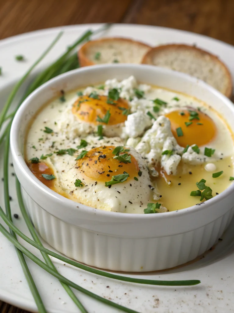 Oeufs cocotte au chèvre