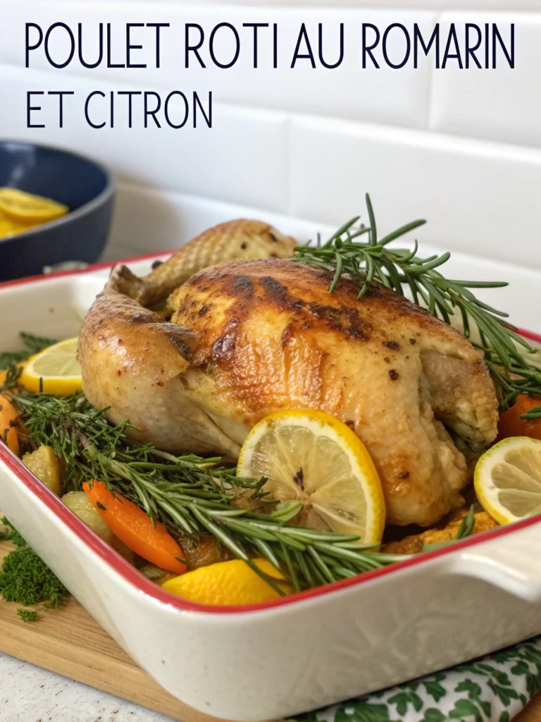 Poulet rôti au romarin et citron