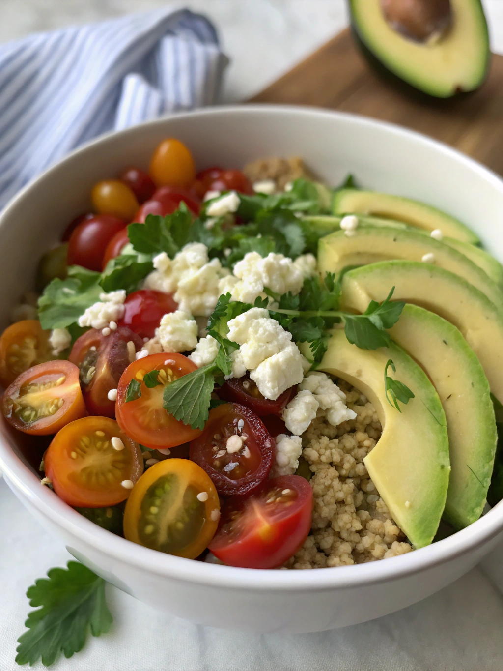 Quinoa bowl avocat-feta