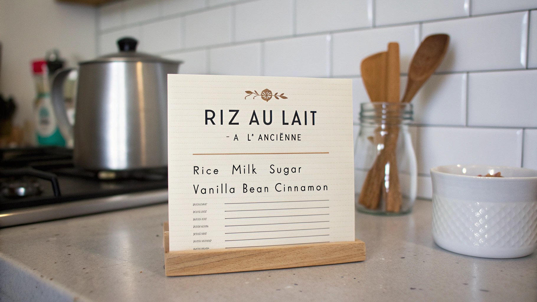 Ingrédients pour le riz au lait à l'ancienne