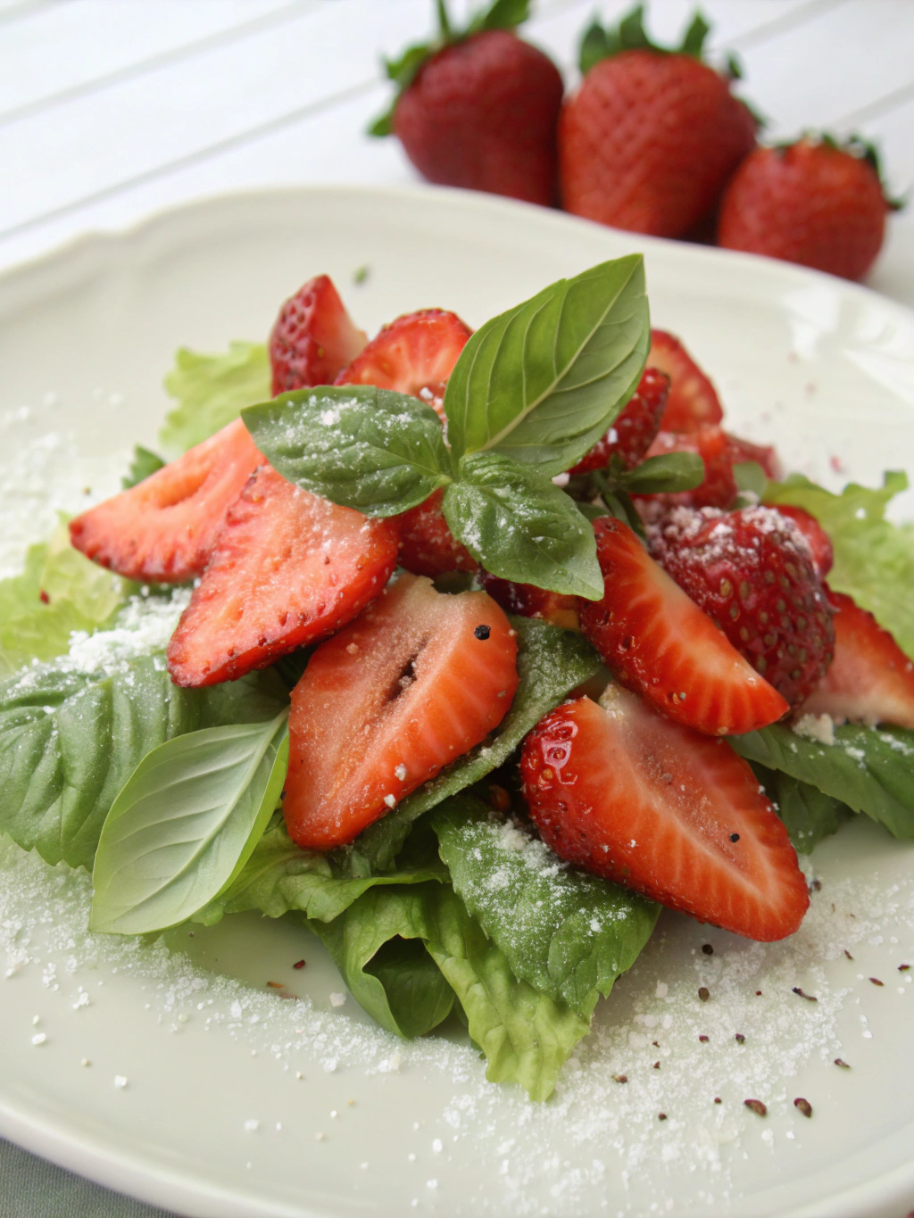 Salade de fraises-basilic