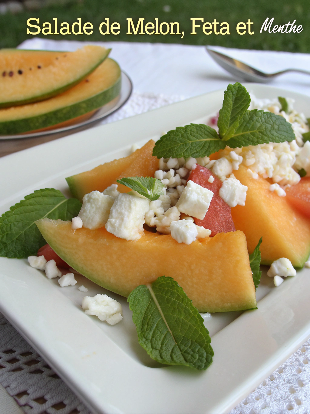 Salade de melon, feta et menthe