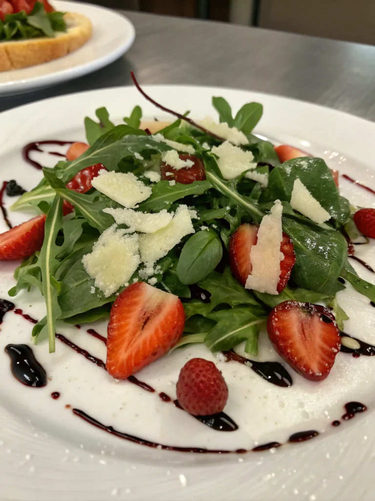 Salade de roquette-fraises-parmesan