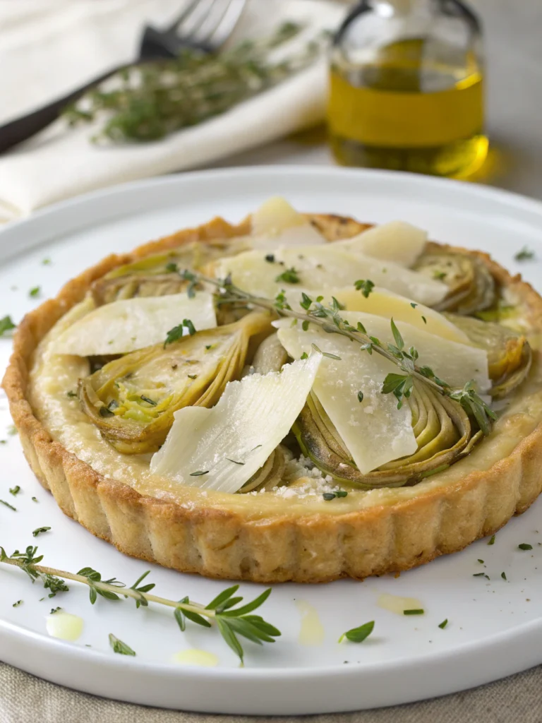 Tarte fine à l’artichaut et parmesan