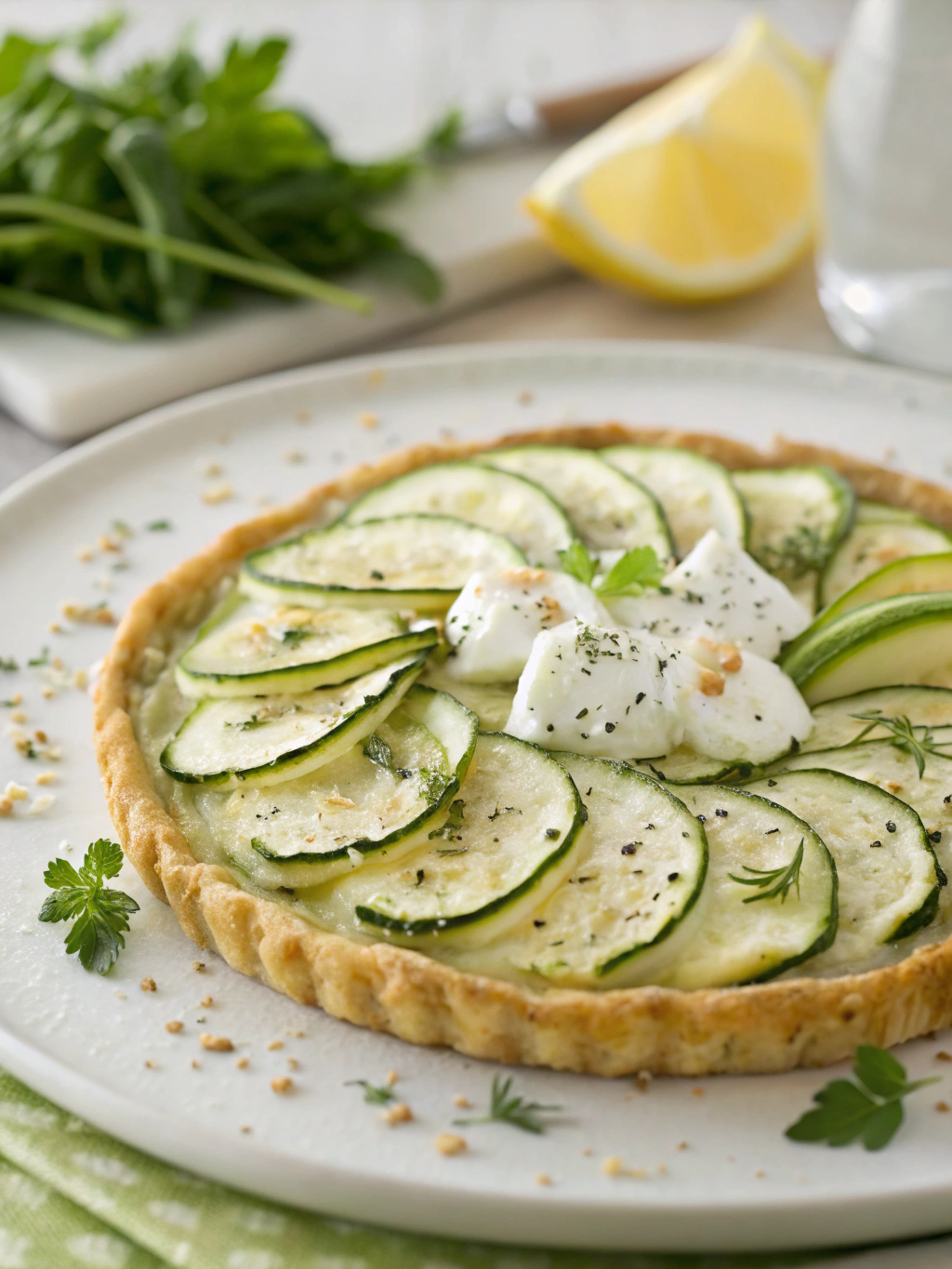 Tarte fine courgette-chèvre frais