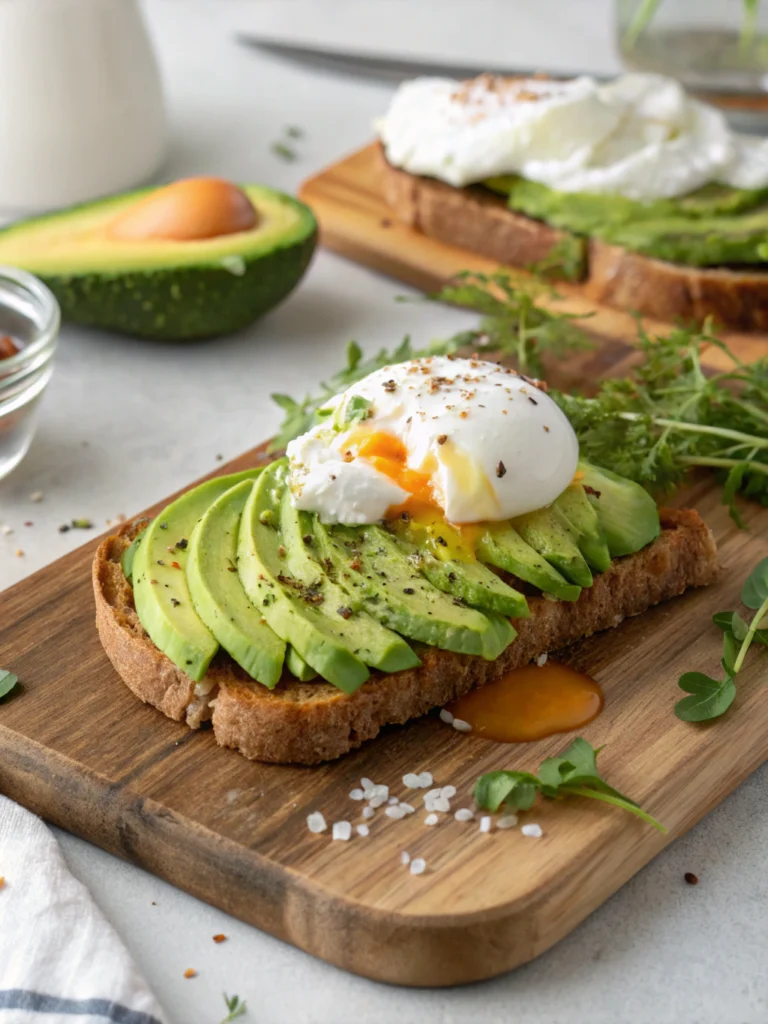 Tartine avocat-œuf poché
