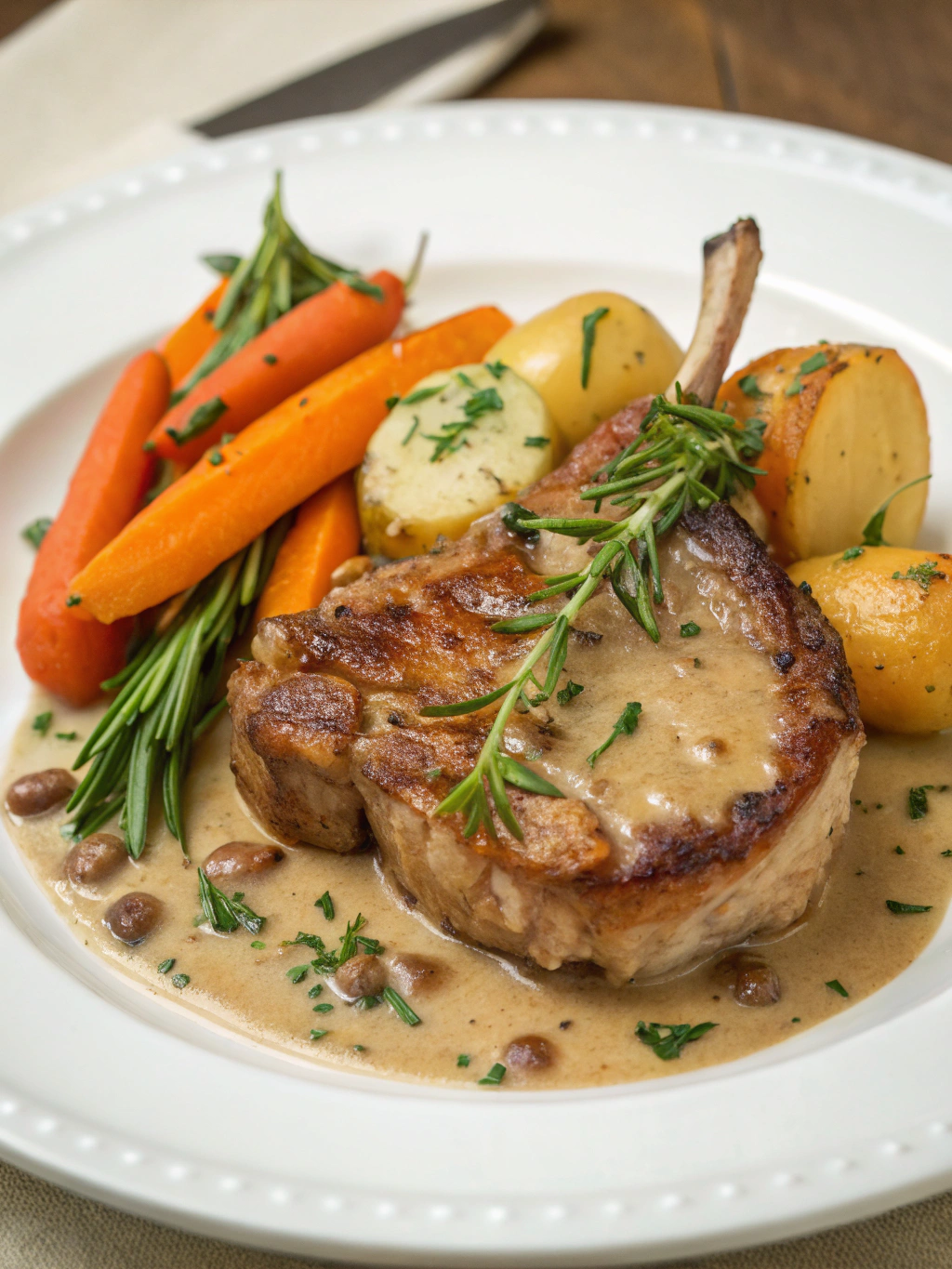 côte de porc à la normande