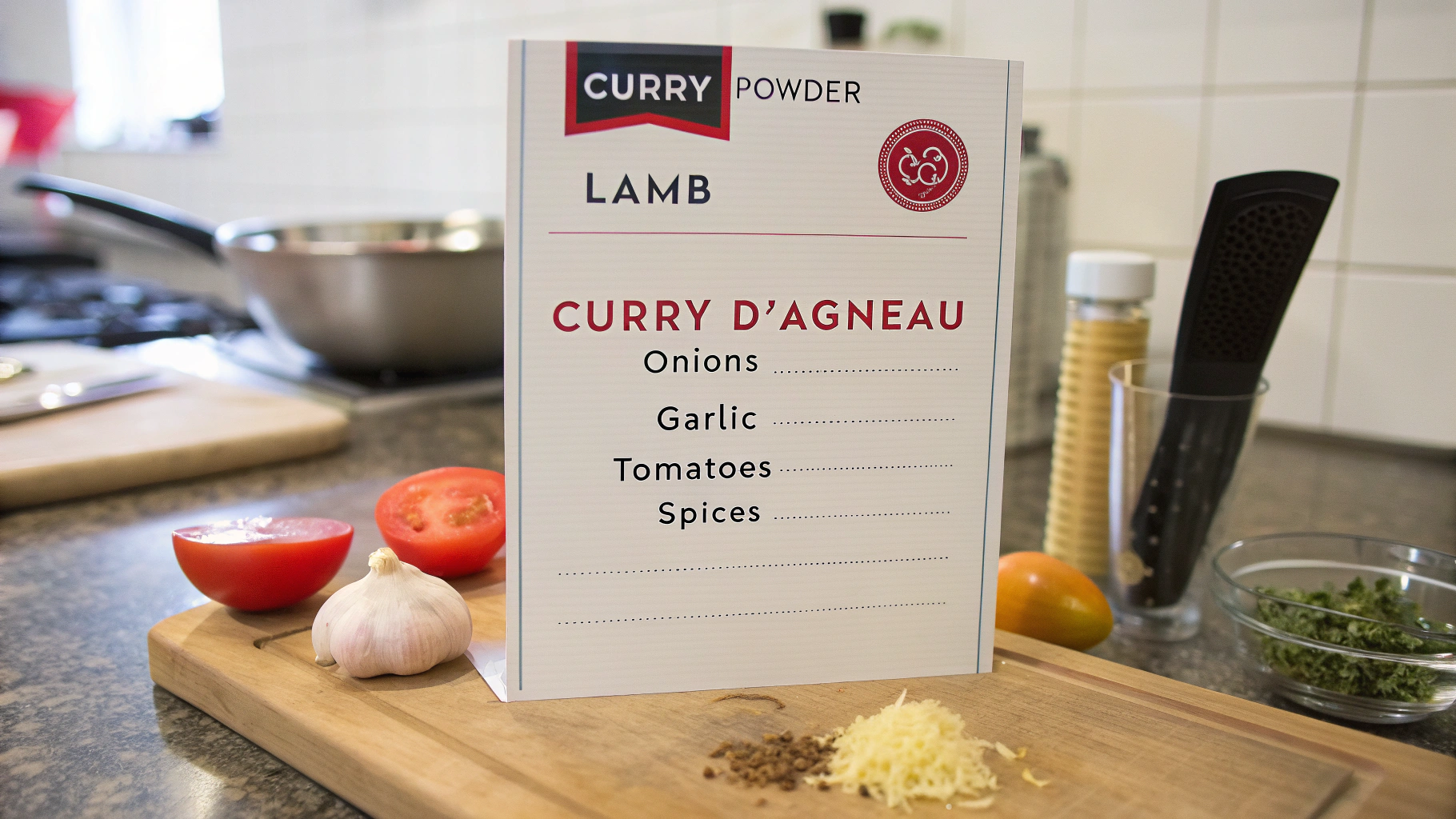 Ingrédients pour curry d'agneau