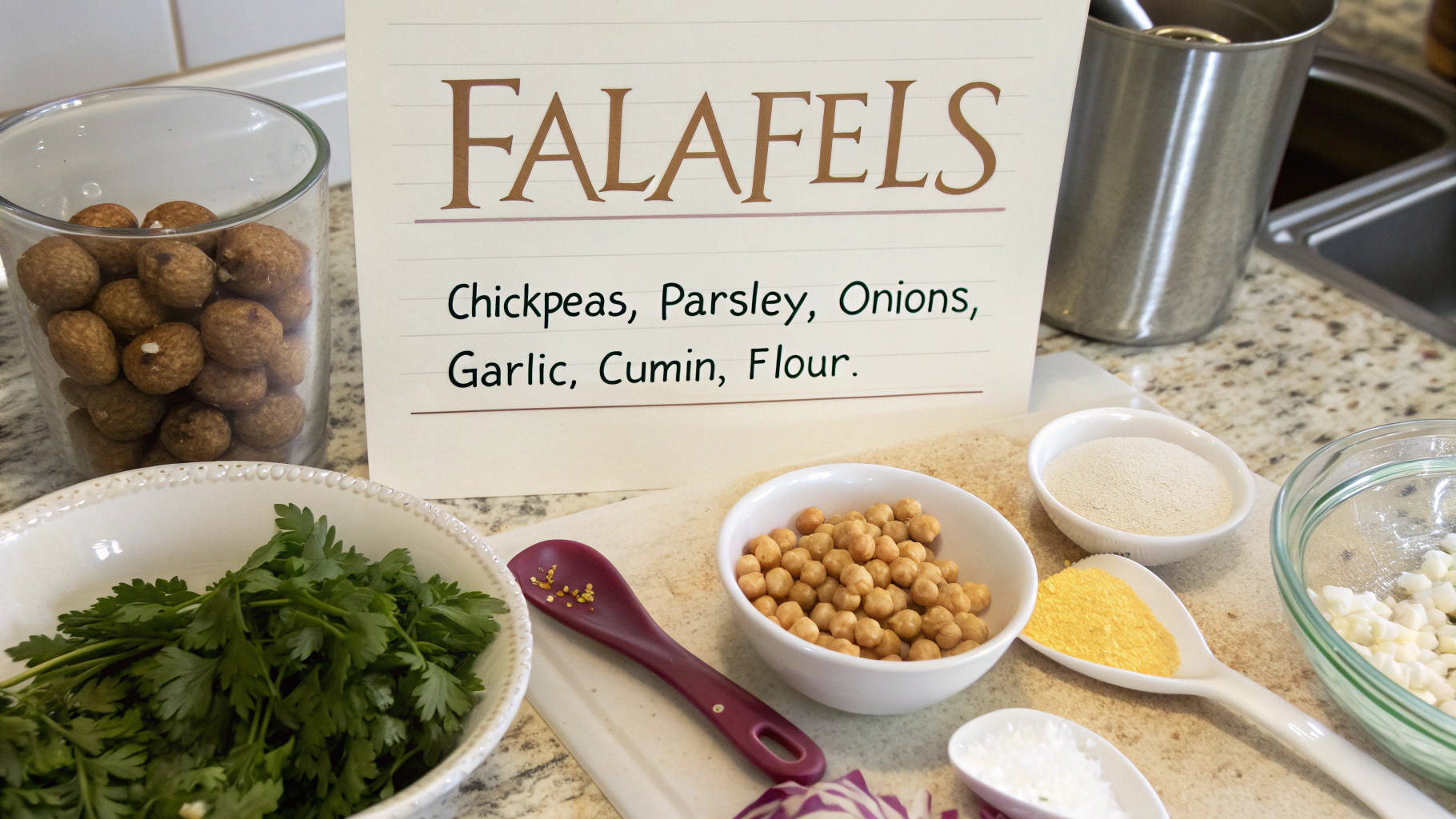 Ingrédients pour falafels maison