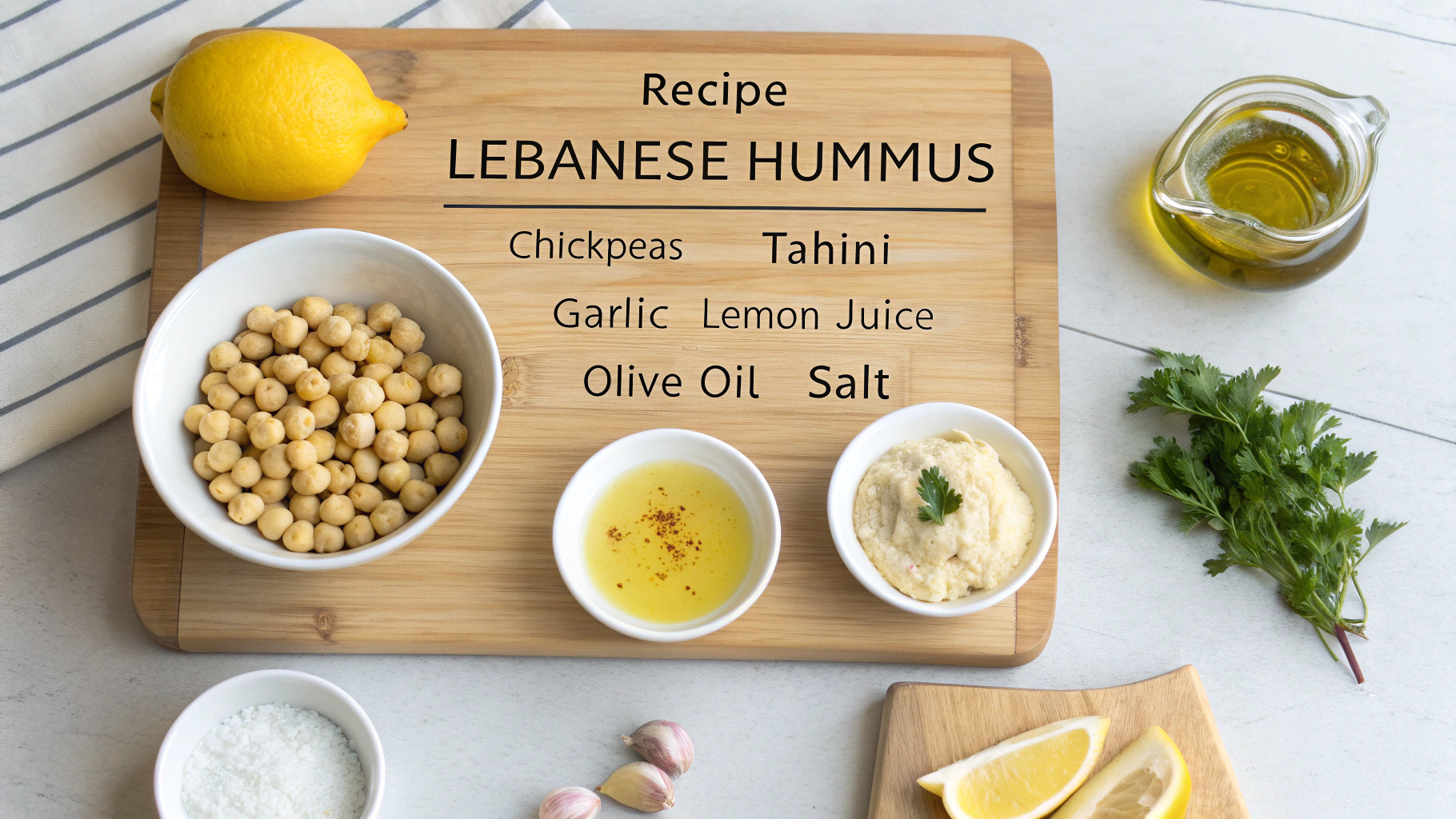 Ingrédients du houmous libanais