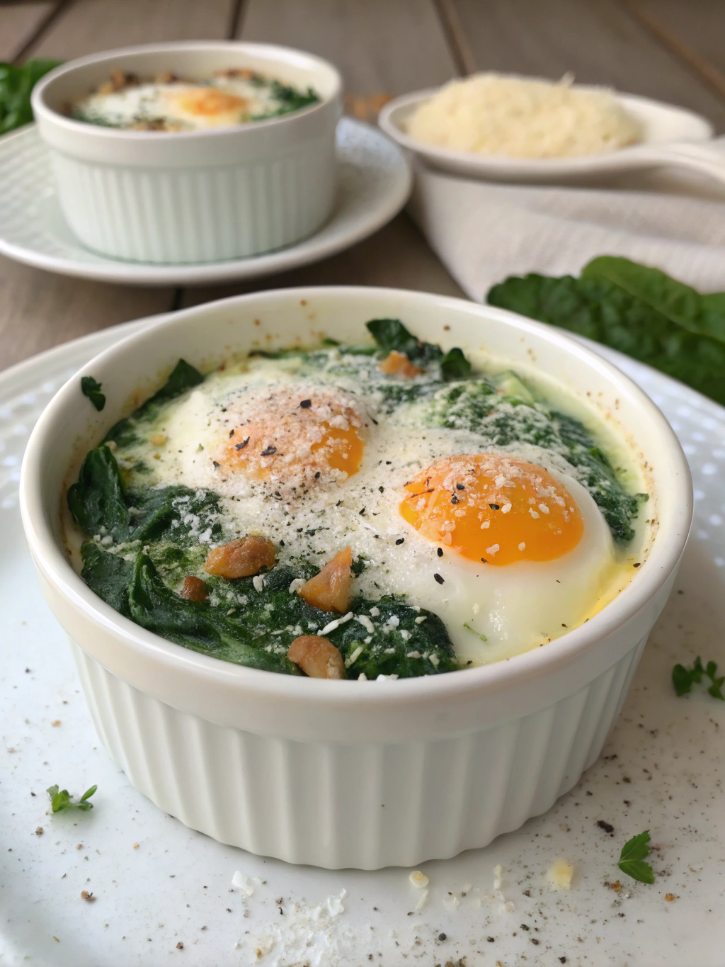 oeufs cocotte aux épinards