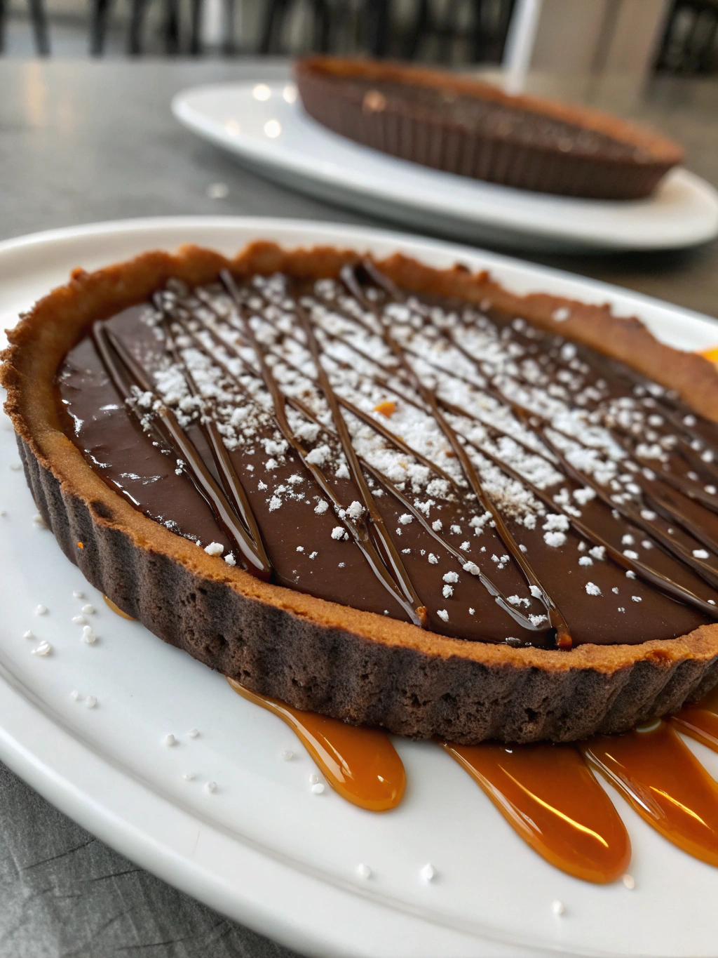 tarte au chocolat et caramel beurre salé