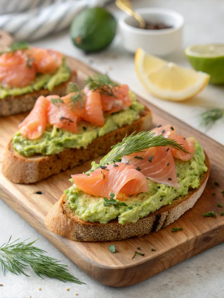 Bruschetta avocat saumon fumé