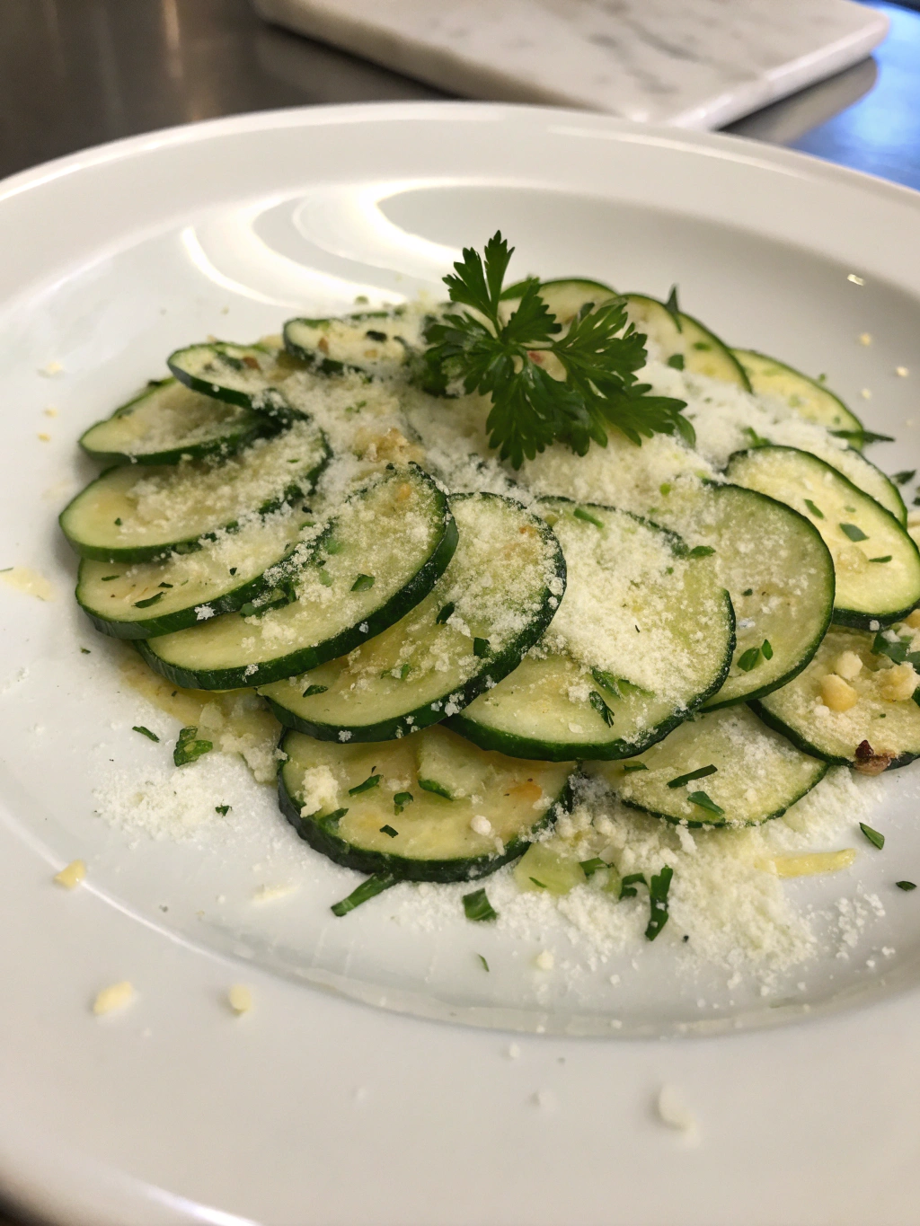 Carpaccio de courgettes parmesan