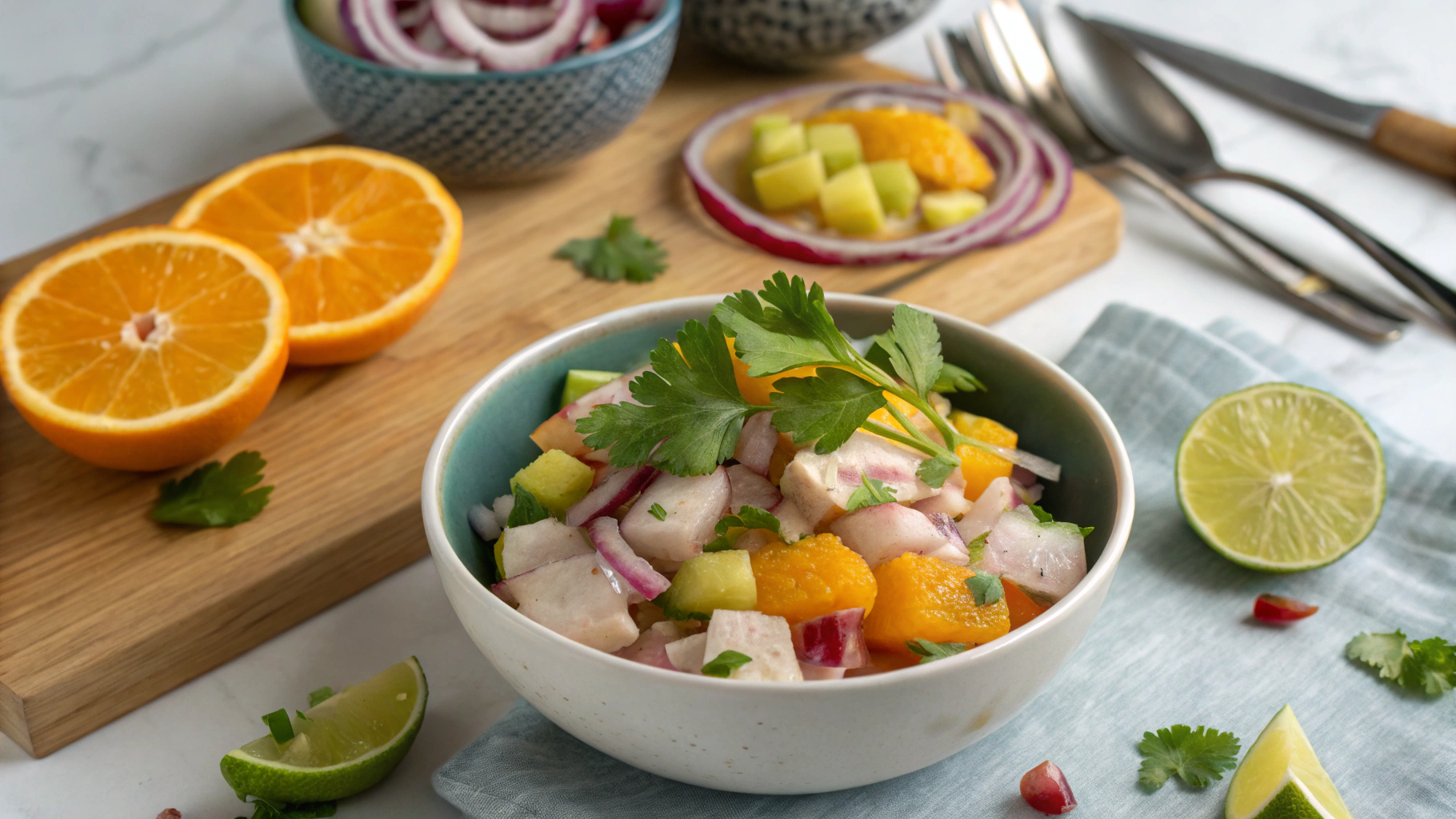 Ingrédients pour Ceviche de bar agrumes
