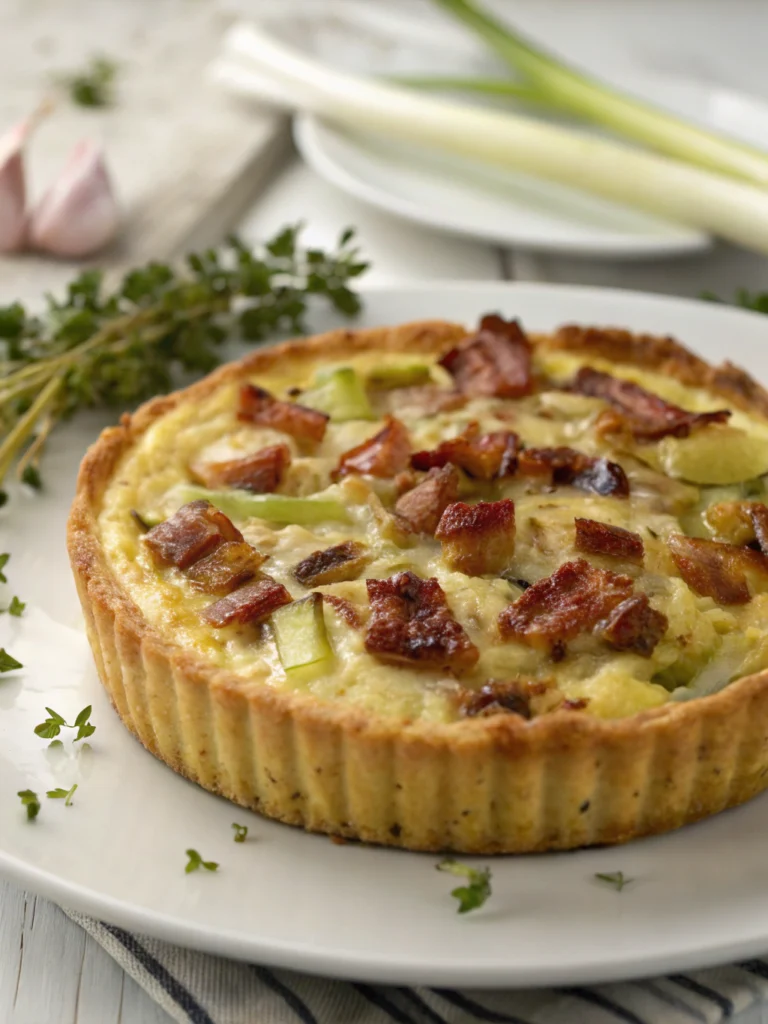 Clafoutis salé poireau-lardons