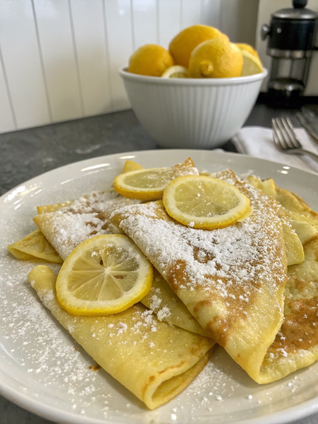 Crêpes au sucre citron