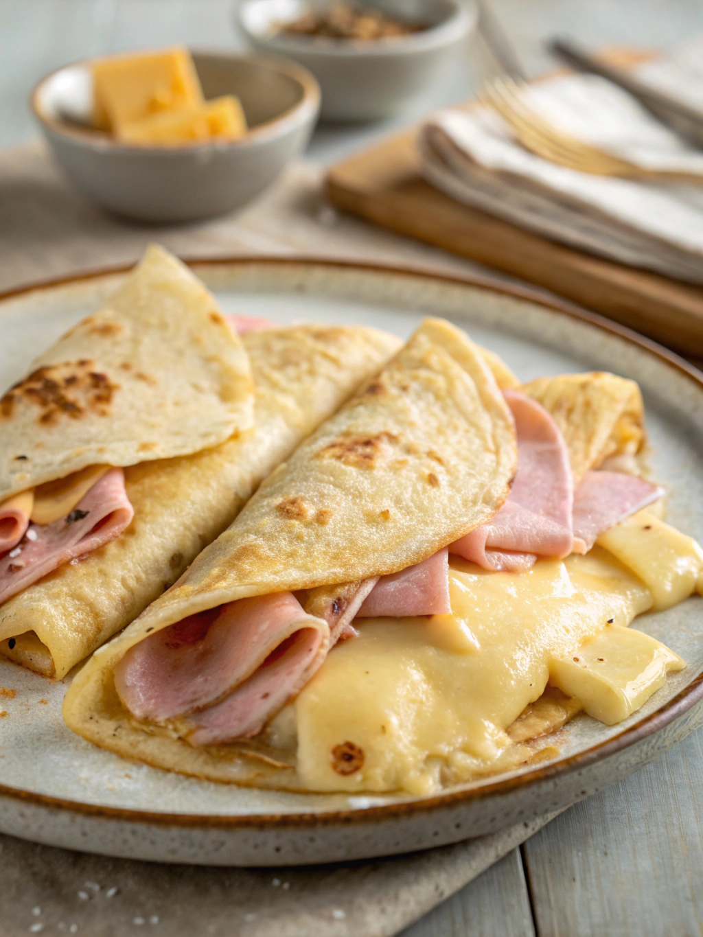 Crêpes jambon-fromage express