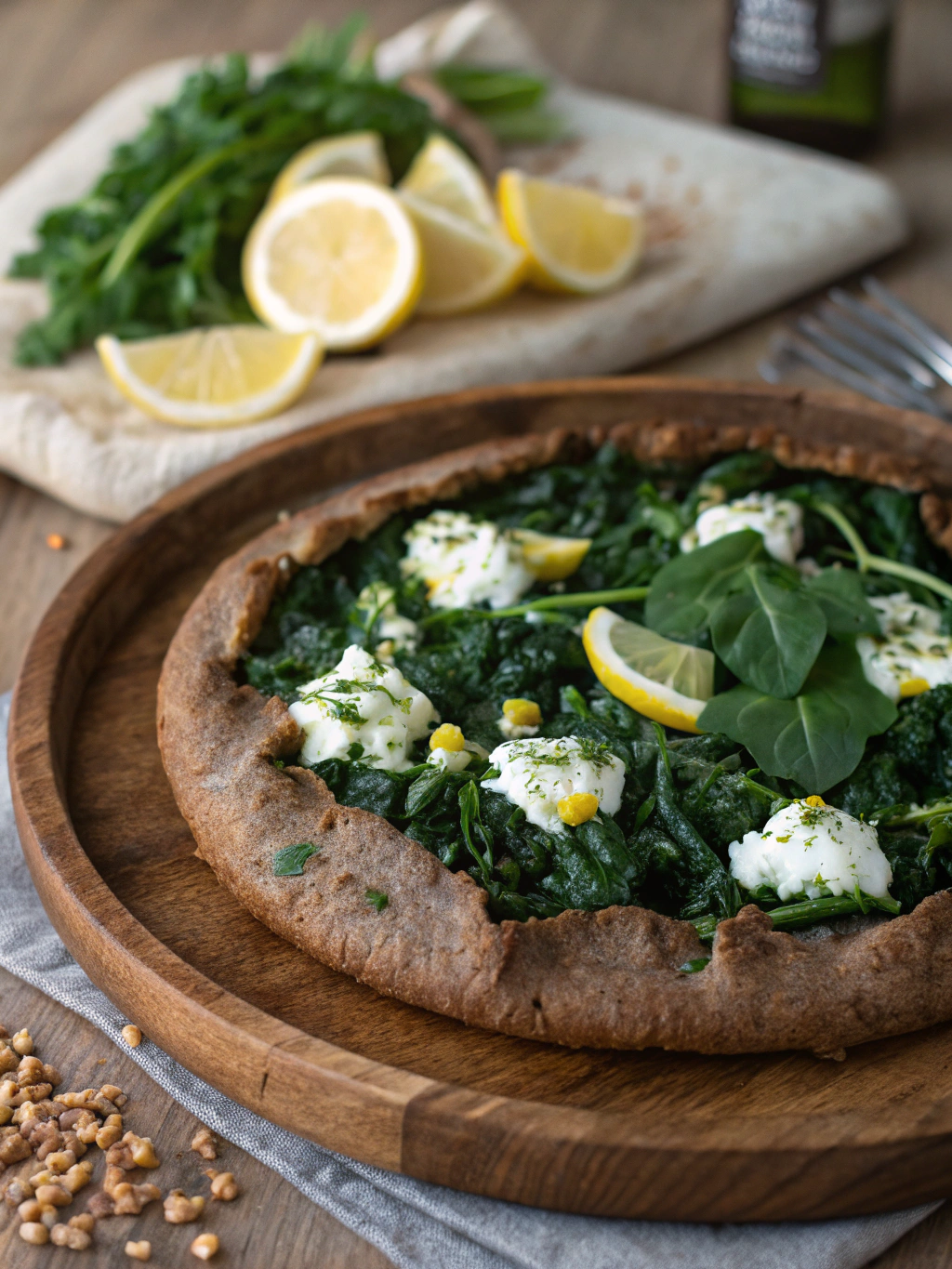 Galette de blé noir aux épinards et ricotta