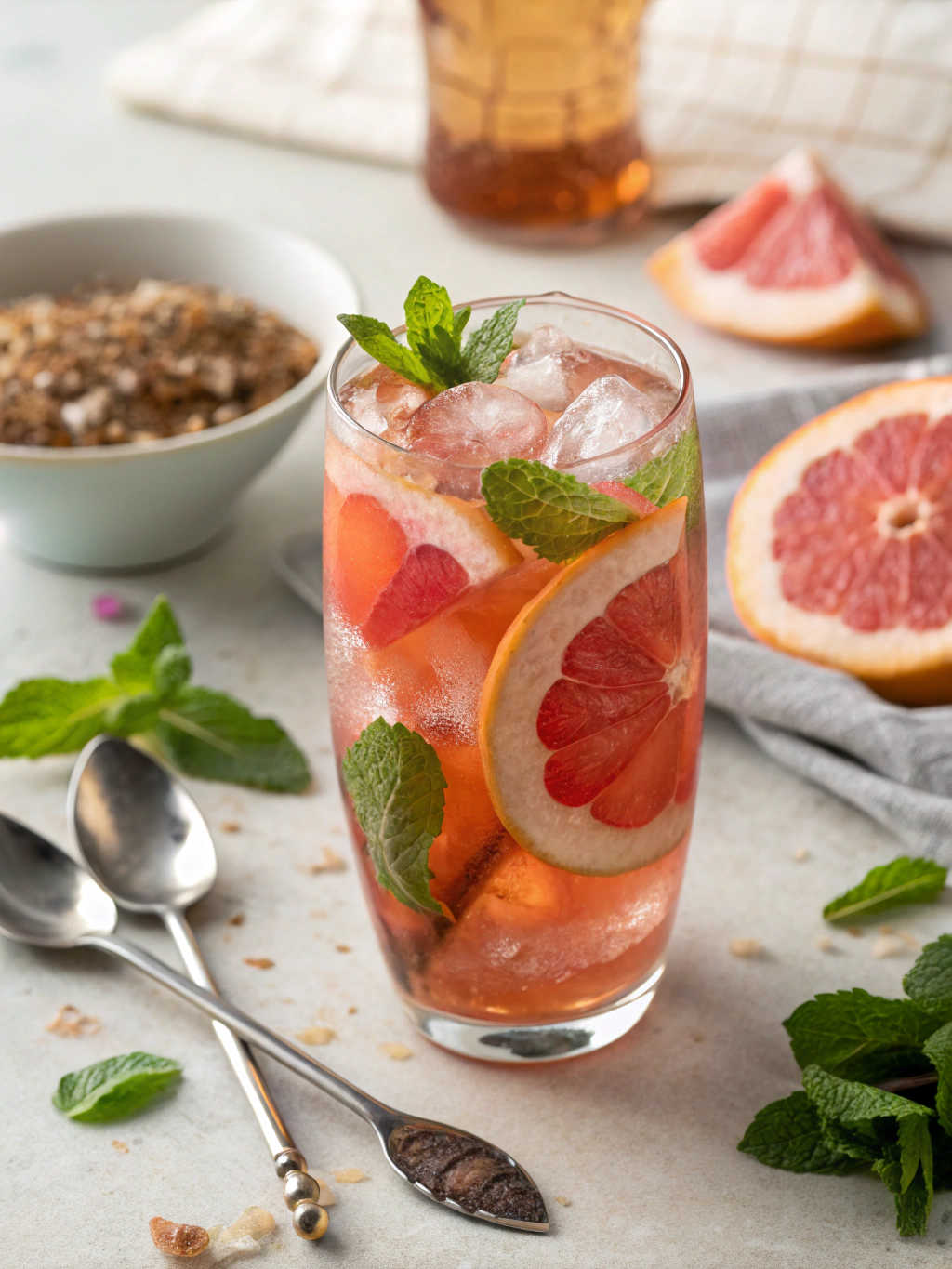 Ice tea maison pamplemousse