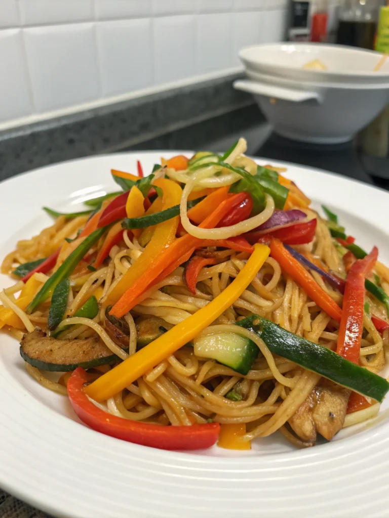 Nouilles sautées légumes croquants