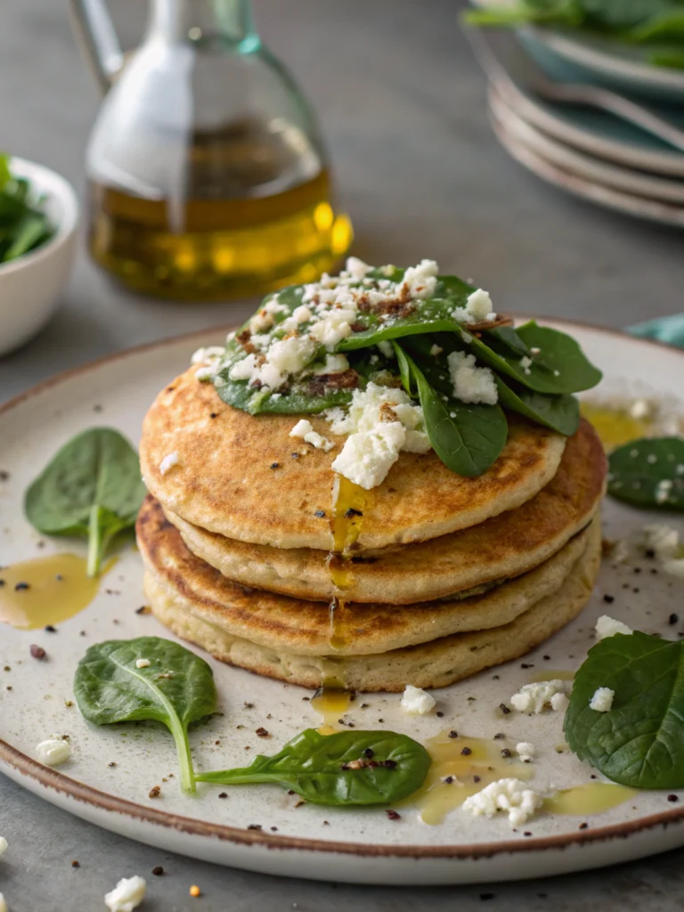 Pancakes salés épinard-chèvre