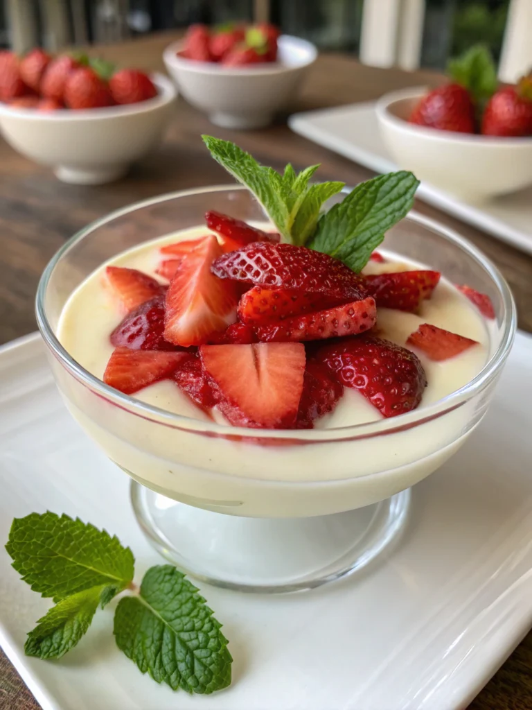 Panna cotta fraise dessert frais