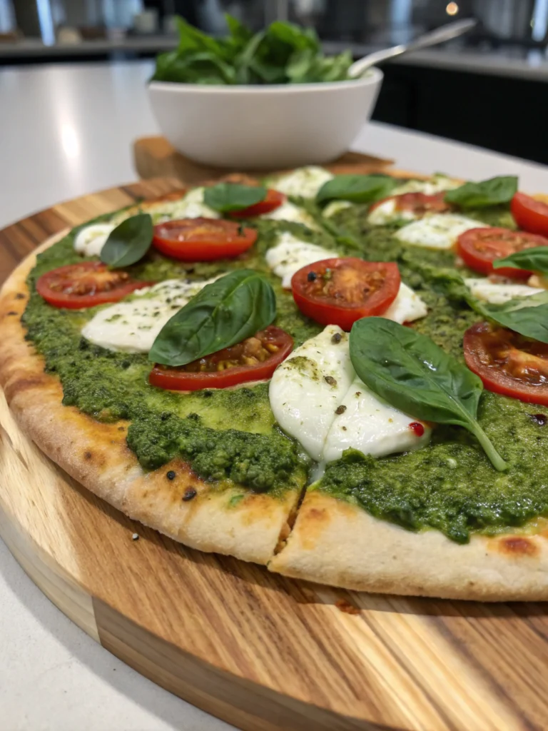 Pizza express au pesto vert