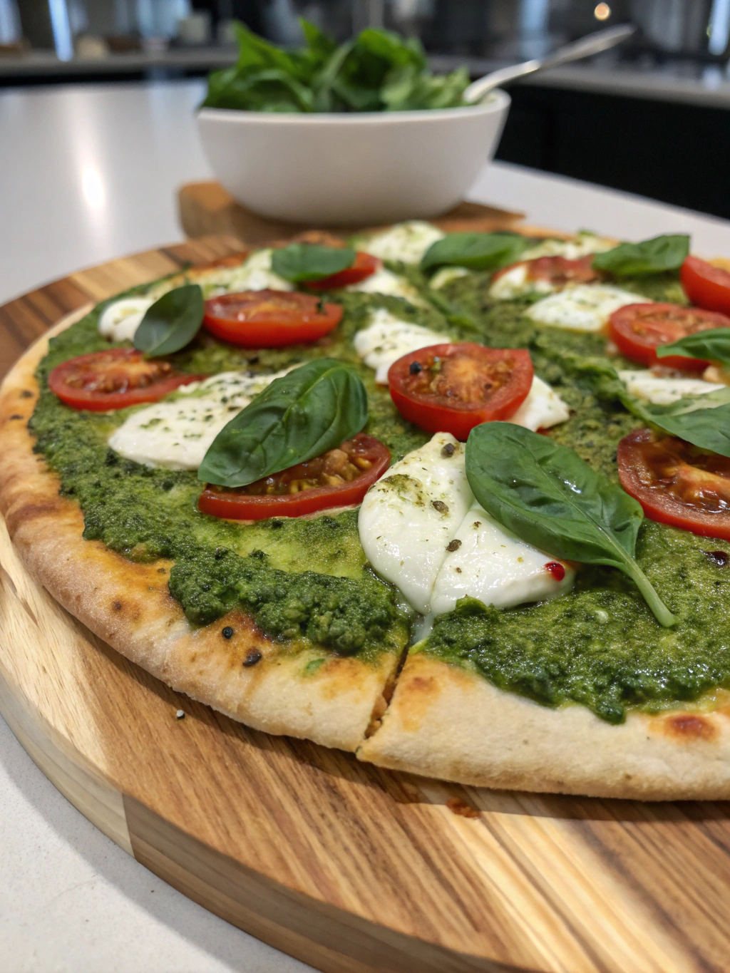 Pizza express au pesto vert