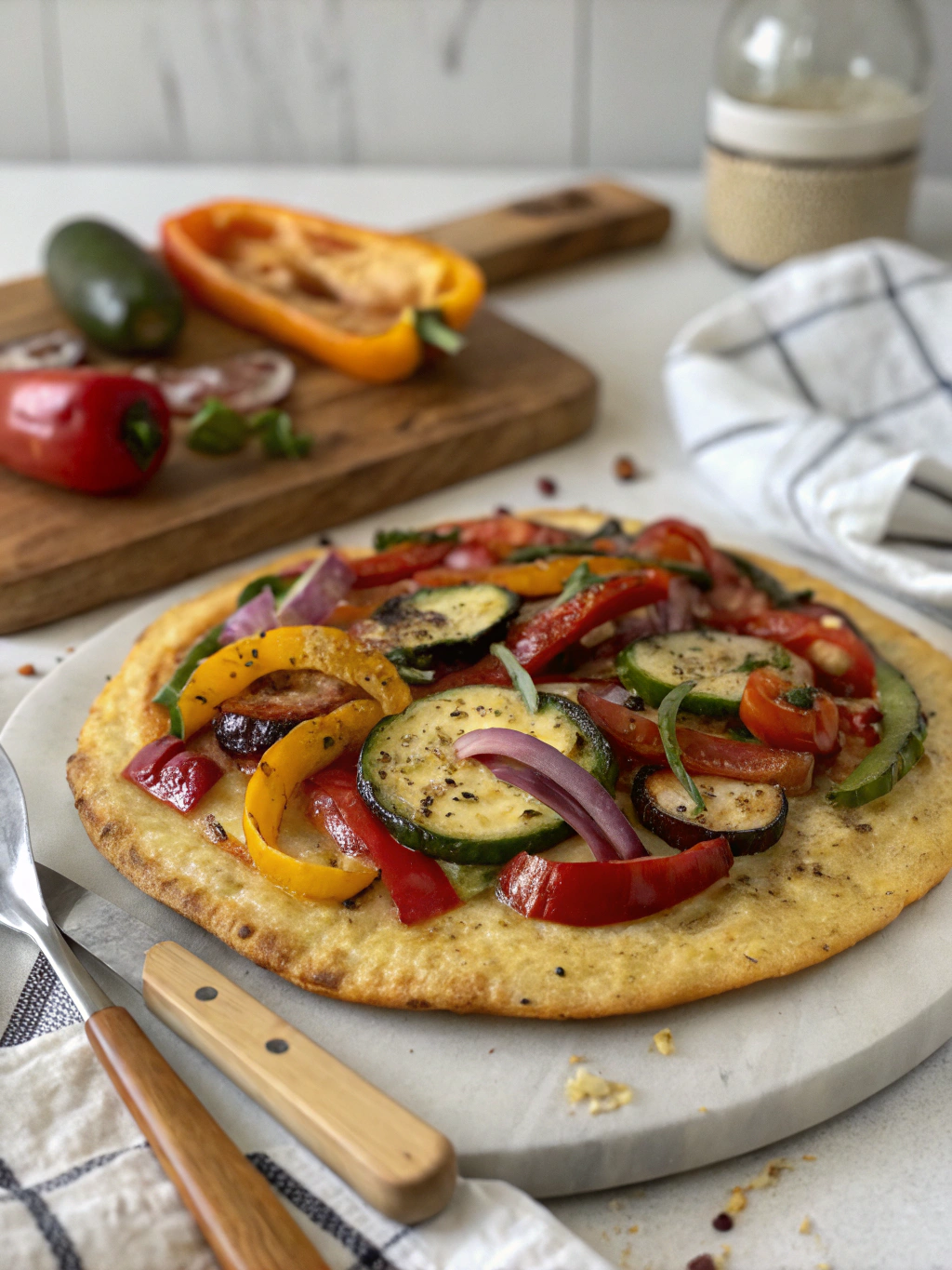 Pizza tortilla légumes grillés