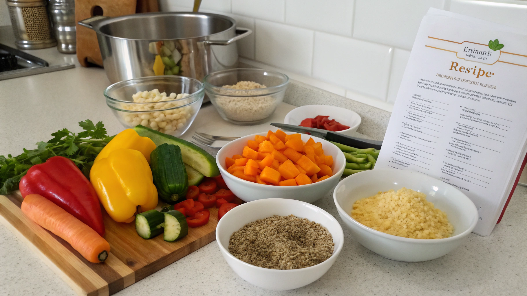 Ingrédients pour poêlée légumes quinoa