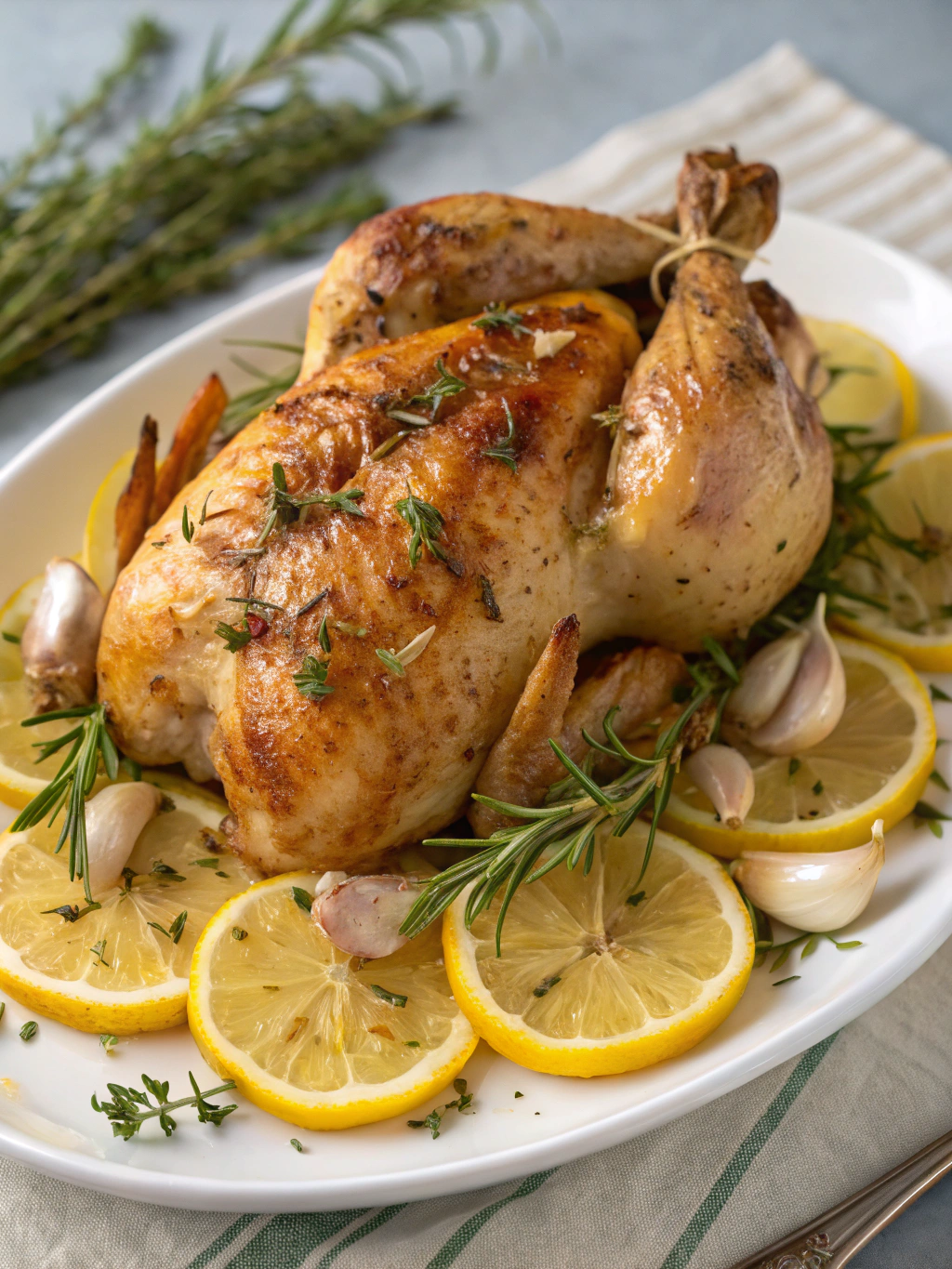 Poulet citron ail au four