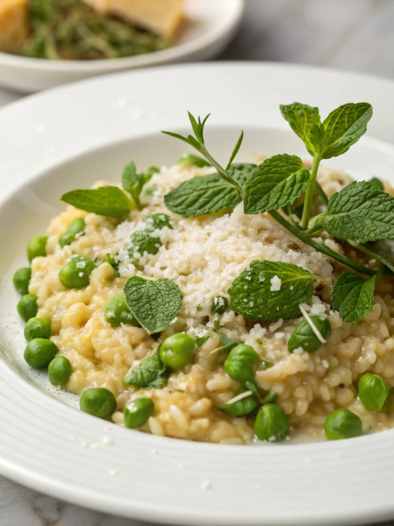 Risotto petits pois-menthe