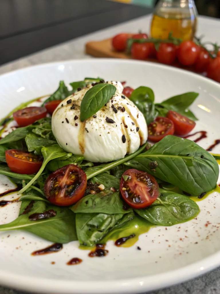 Salade burrata basilic salade gourmande