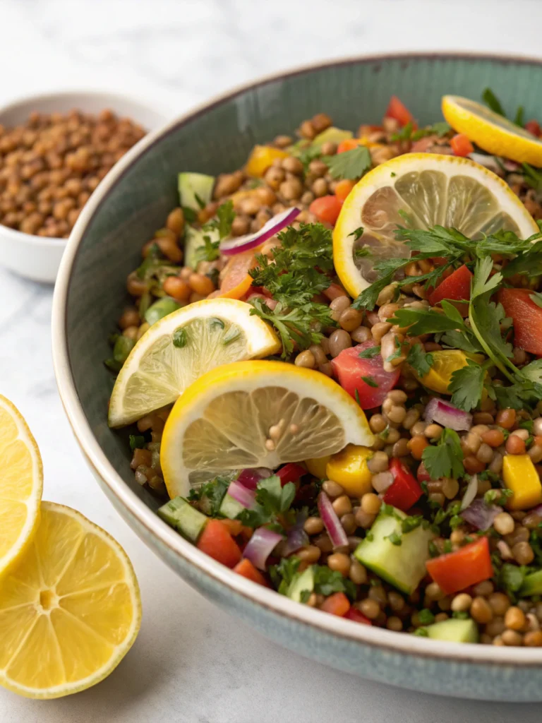 Salade de lentilles citronnée