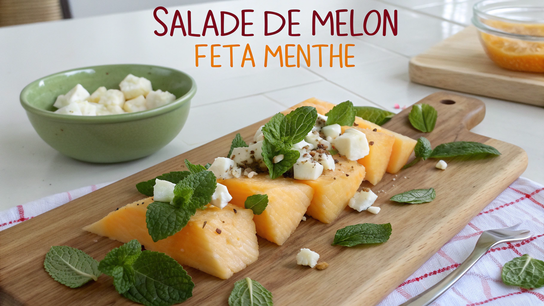 Ingrédients pour Salade de melon feta menthe