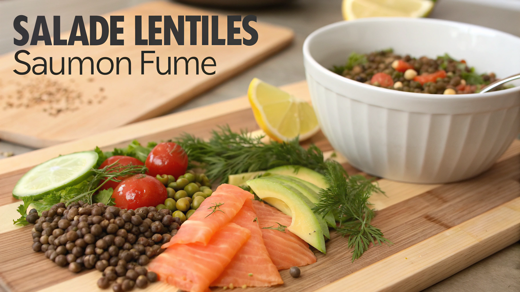 Ingrédients pour Salade lentilles saumon fumé