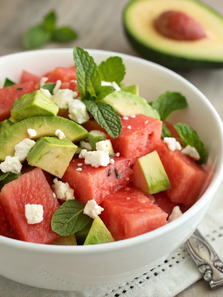 Salade pastèque avocat feta