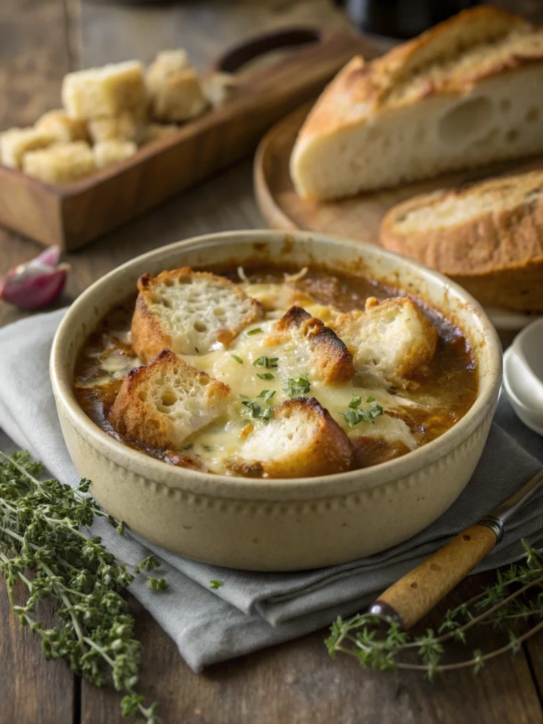 Soupe à l’oignon gratinée