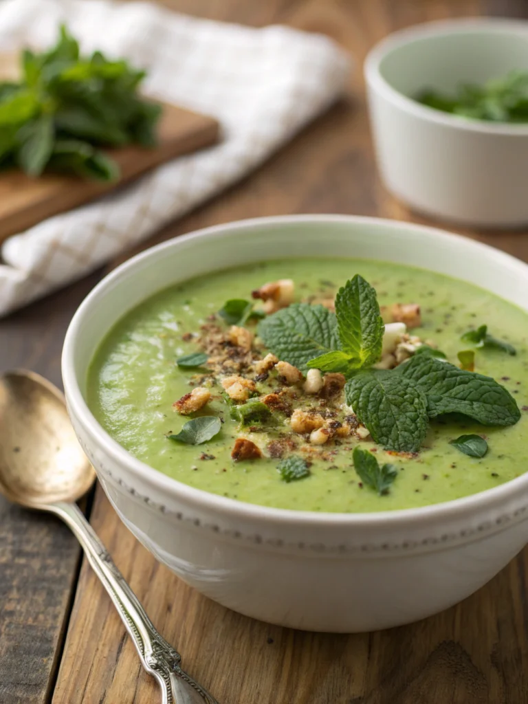 Soupe froide courgette menthe