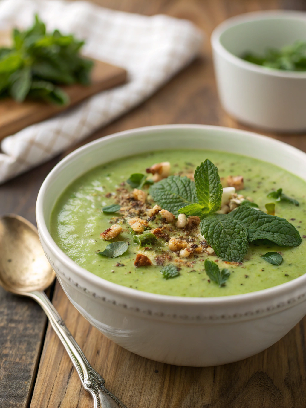 Soupe froide courgette menthe